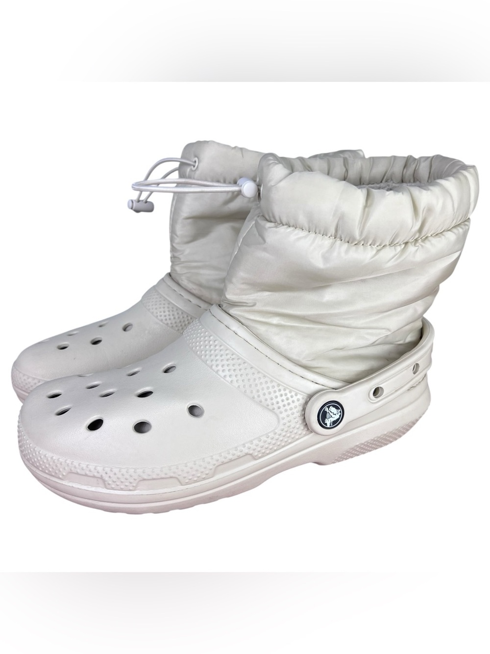 Crocs Shoes Size M4/W6 Classic Lined Neo Puff Beige Boots Fleece Faux Fur 206630